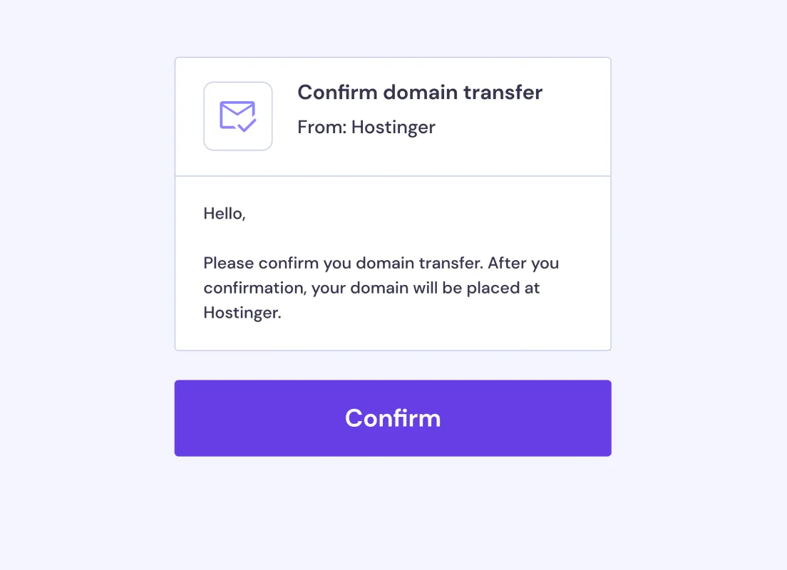 Primit ćete potvrdni e-mail od vašeg registrara domene